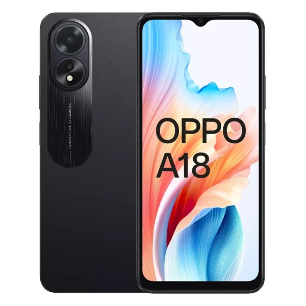 OPPO A18 4GB 128GB Glowing Black - High Tech Traders